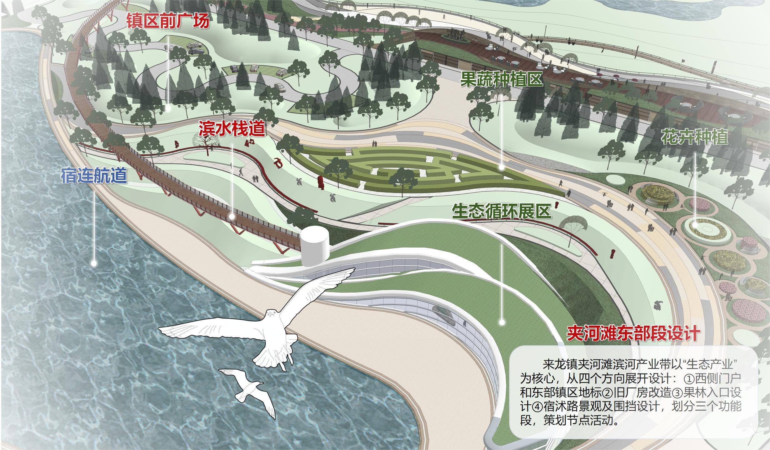20240301-学思践悟启新程,挺膺担当绘青春——2024 年w88优德中文版官网研究生寒假社会实践总结回顾-“初心服务团”联合建筑学院赴宿豫实践支队-来龙镇夹河滩滨水区景观设计图(部分).jpg
