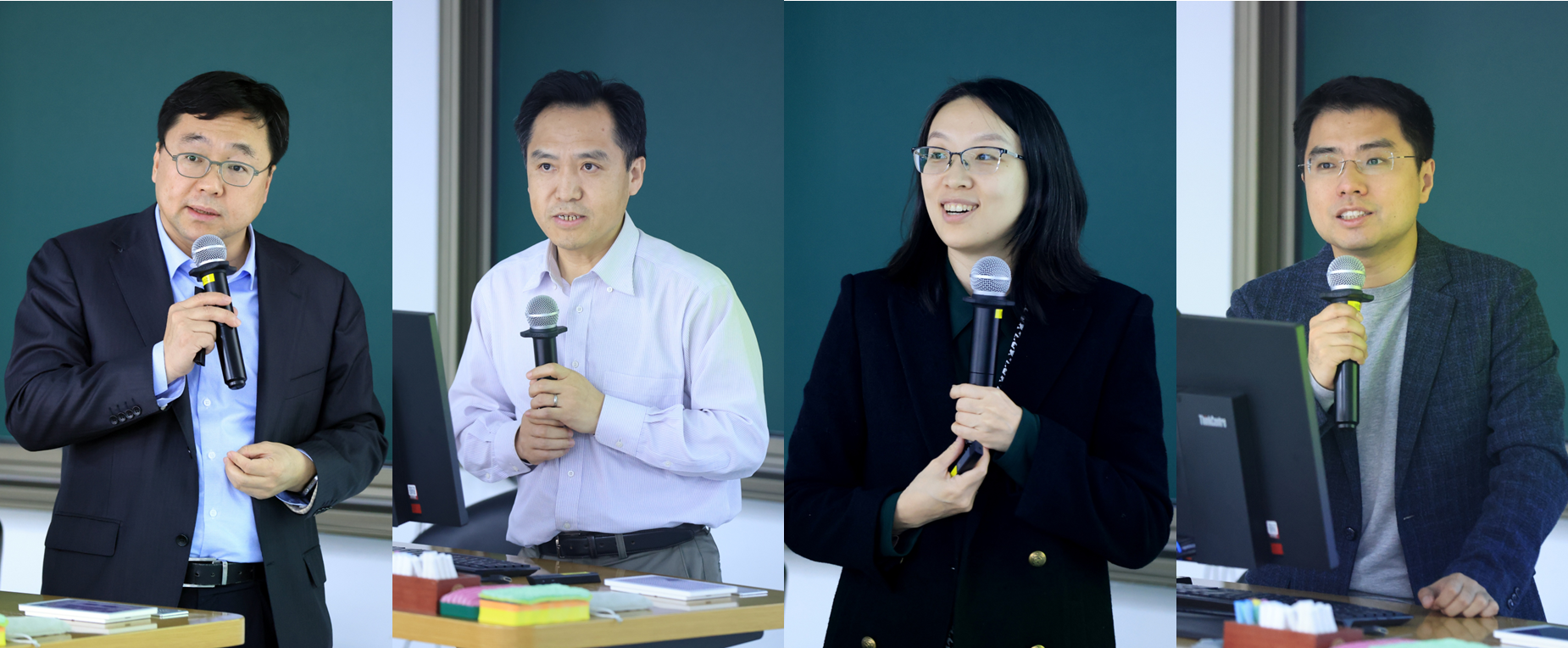 20250313-w88优德中文版官网举行全校学科引擎工作交流会-OEC-左至右:吴华强、刘书明、王琛、王帅国.png